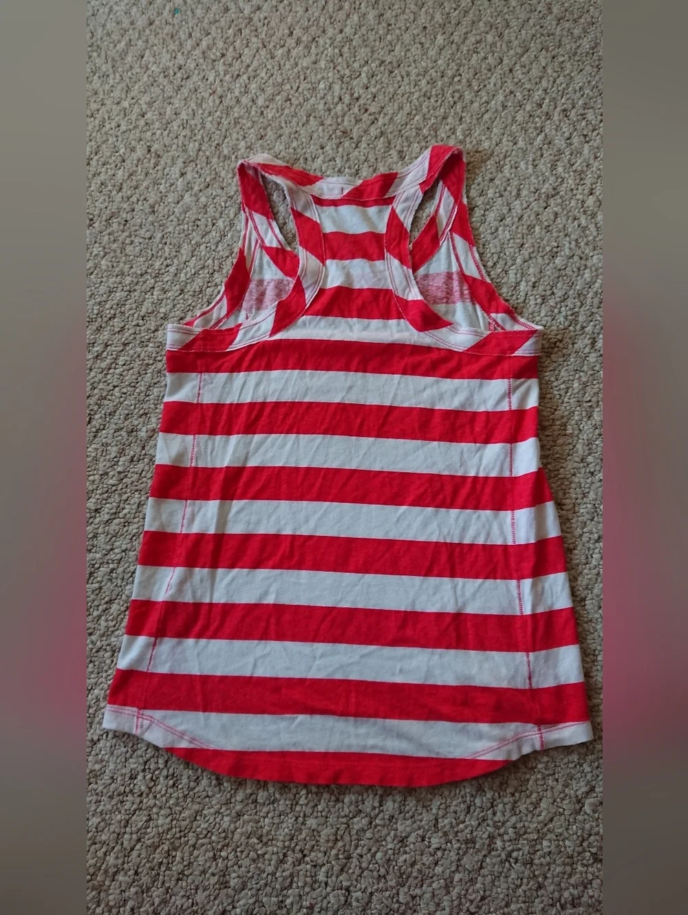J. Crew Red and White Striped Racerback Tank size XXS